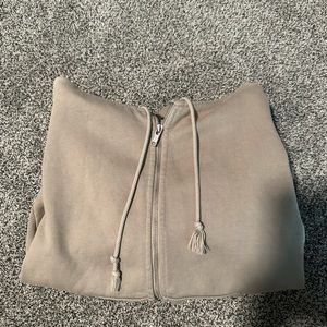Brandy Melville light brown zip up hoodie